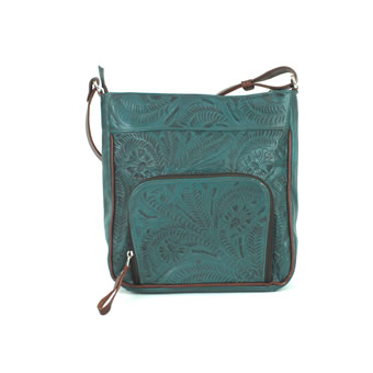 American West Lariats And Lace Messenger Bag - Dark Turquoise #2
